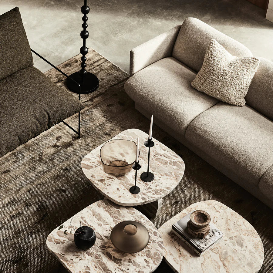 Atelier Black Iron Candle Stands on coffee table, looking down from above - available at LOVINLIFE Co Byron Bay for all your gifts, candles and interior decorating needs