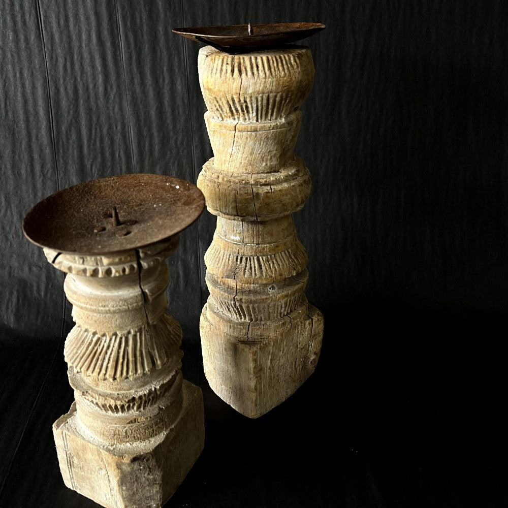 Barefoot Gypsy - Candle Holder - Vintage Indian Hand Crafted Candle Stand - tall and skinny size - Tabletop Candle Holders available at LOVINLIFE Co Byron Bay for all your gifts, candles and interior decorating needs