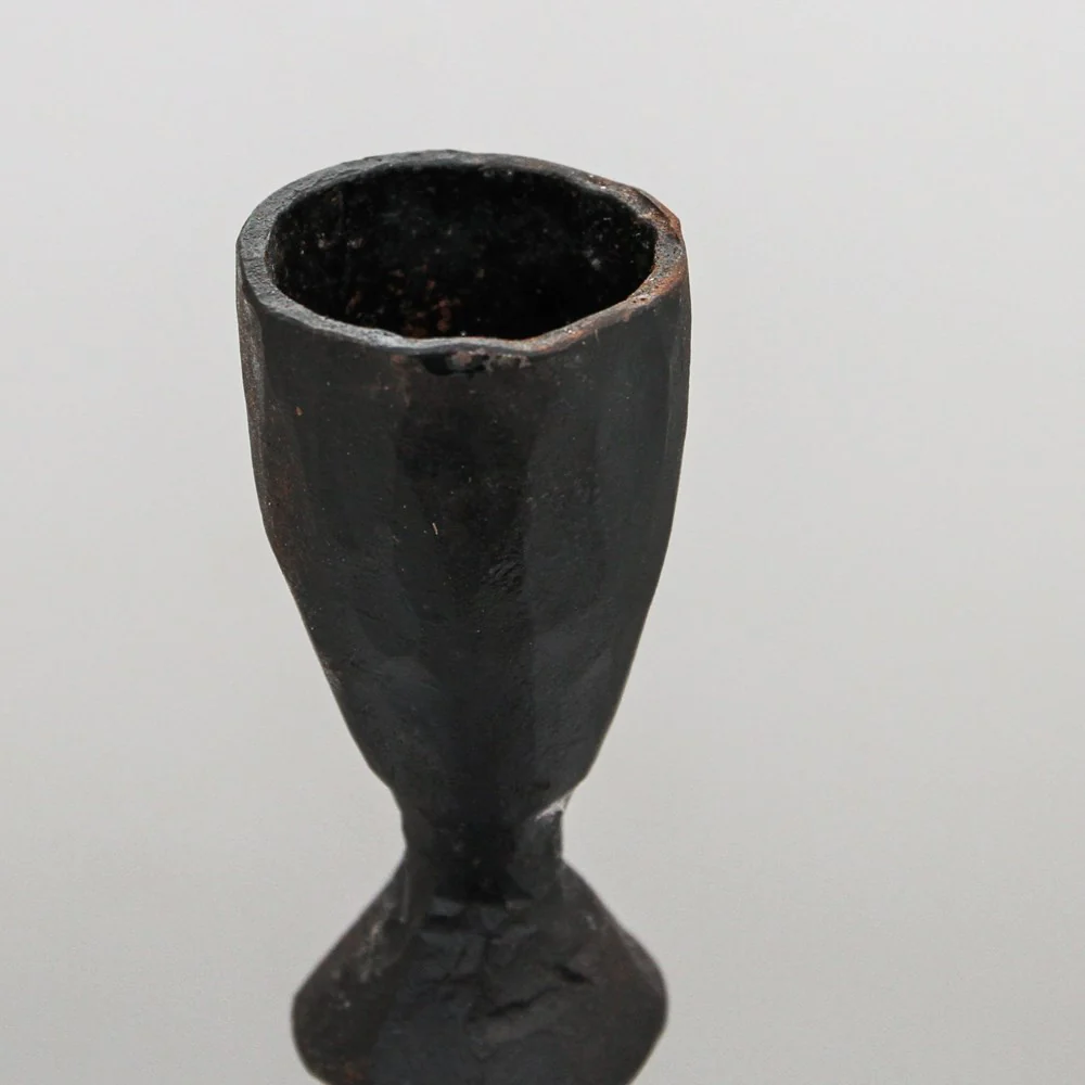 Indigo Love Grace Black Taper Candlestand - large, close up of top - Handcrafted from iron - Tabletop Candle Holders - Stocked at LOVINLIFE Co Byron Bay for all your gifts, candles and interior decorating needs