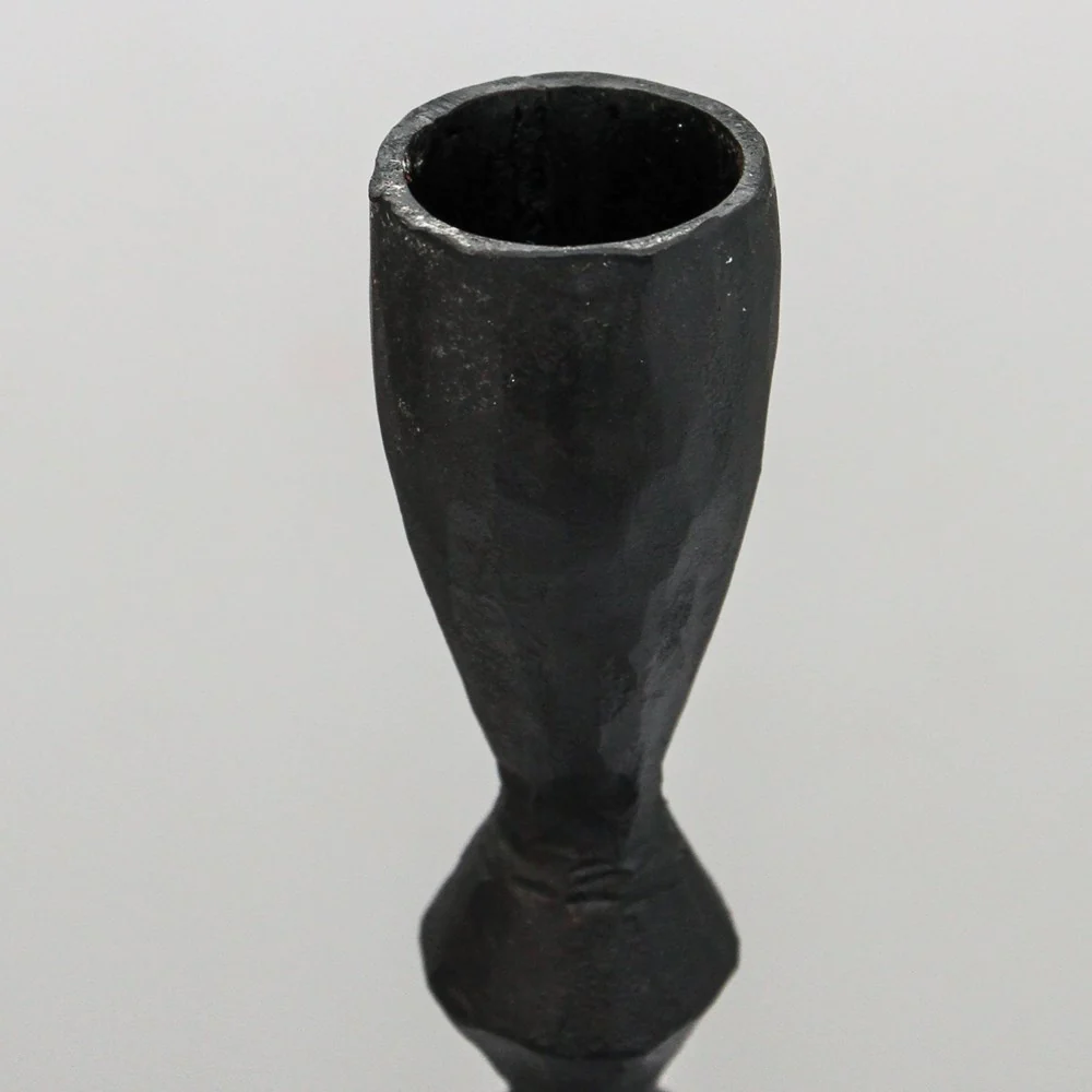 Indigo Love Grace Black Taper Candlestand - medium, close up of top - Handcrafted from iron - Tabletop Candle Holders - Stocked at LOVINLIFE Co Byron Bay for all your gifts, candles and interior decorating needs