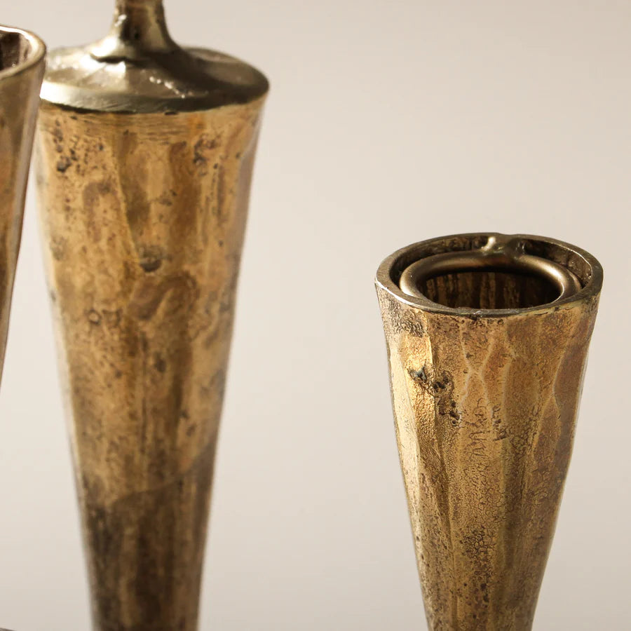 Iris Brass Candle Stands, close up of internal candle holder - available at LOVINLIFE Co Byron Bay for all your gifts, candles and interior decorating needs