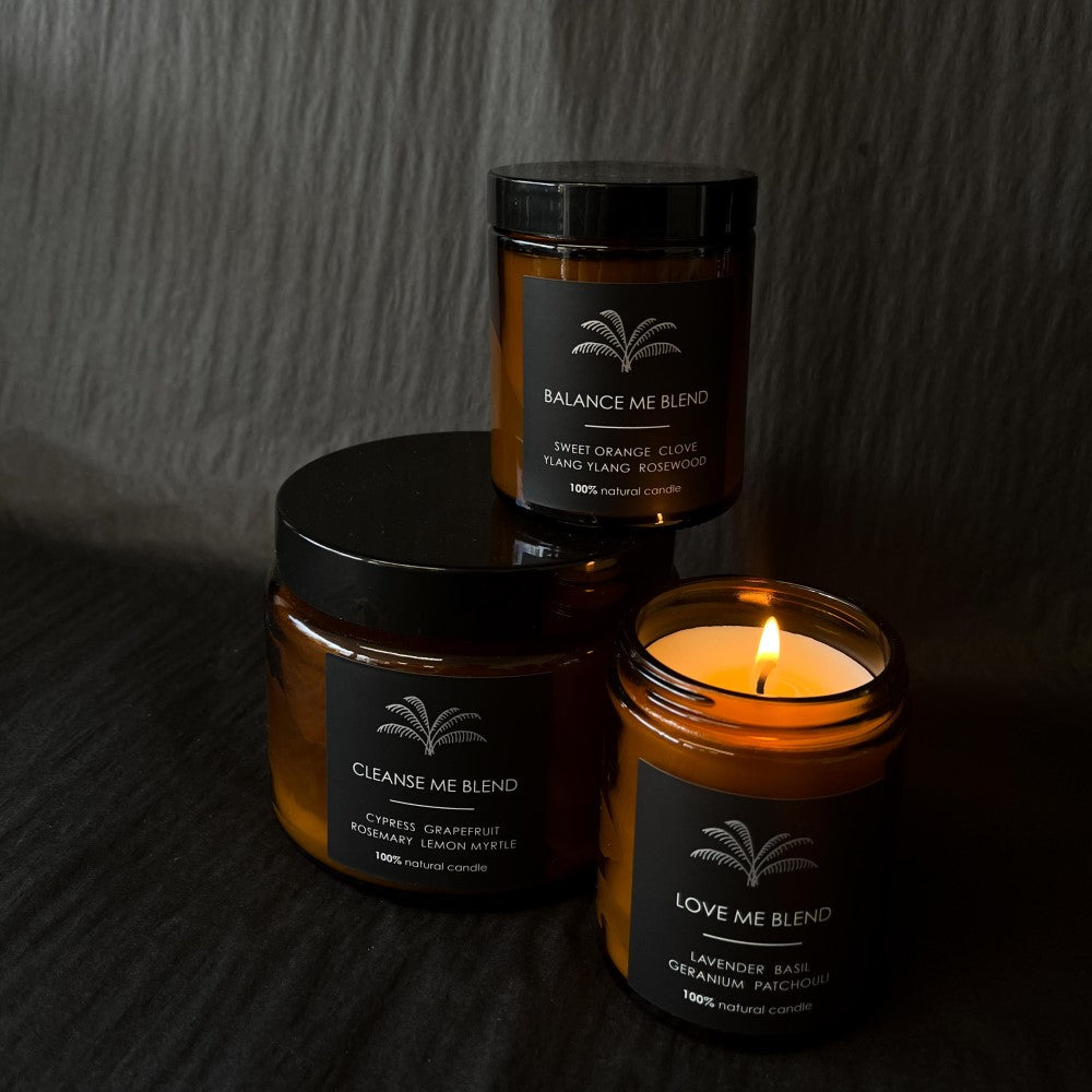 Lovinlife Co ByronBay - Signature Bath Salts and Candles Range, also available for wholesale - Custom All Natural Candle - Balance Me - Sweet Orange Clove Ylang Ylang Rosewood – also pictured with Cleanse Me and Love Me Blend Candles - Handmade by LOVINLIFE CO Byron Bay for all your gifts, candles and interior decorating needs