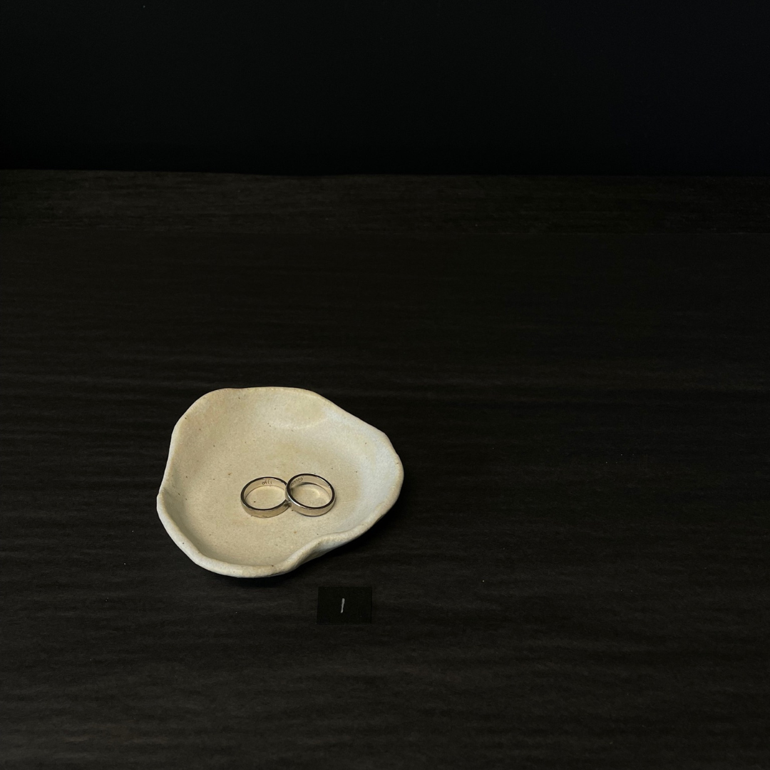 Lovinlife Co ByronBay – handmade Ceramic Smudging Plate for your Smudge sticks or Palo Santo, soap or trinkets – size 1 pictured with rings - available at LOVINLIFE Co Byron Bay for all your gifts, candles and interior decorating needs