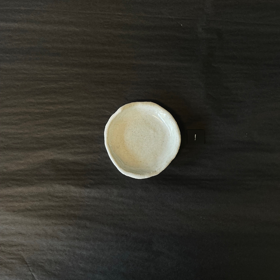 Lovinlife Co ByronBay - Handmade Signature Ceramics Range - Natural white clay dish finished with a milk glaze - Ceramic Tiny Dish D1 - All Gloss pictured from above - available at LOVINLIFE Co Byron Bay for all your gifts, candles and interior decorating needs