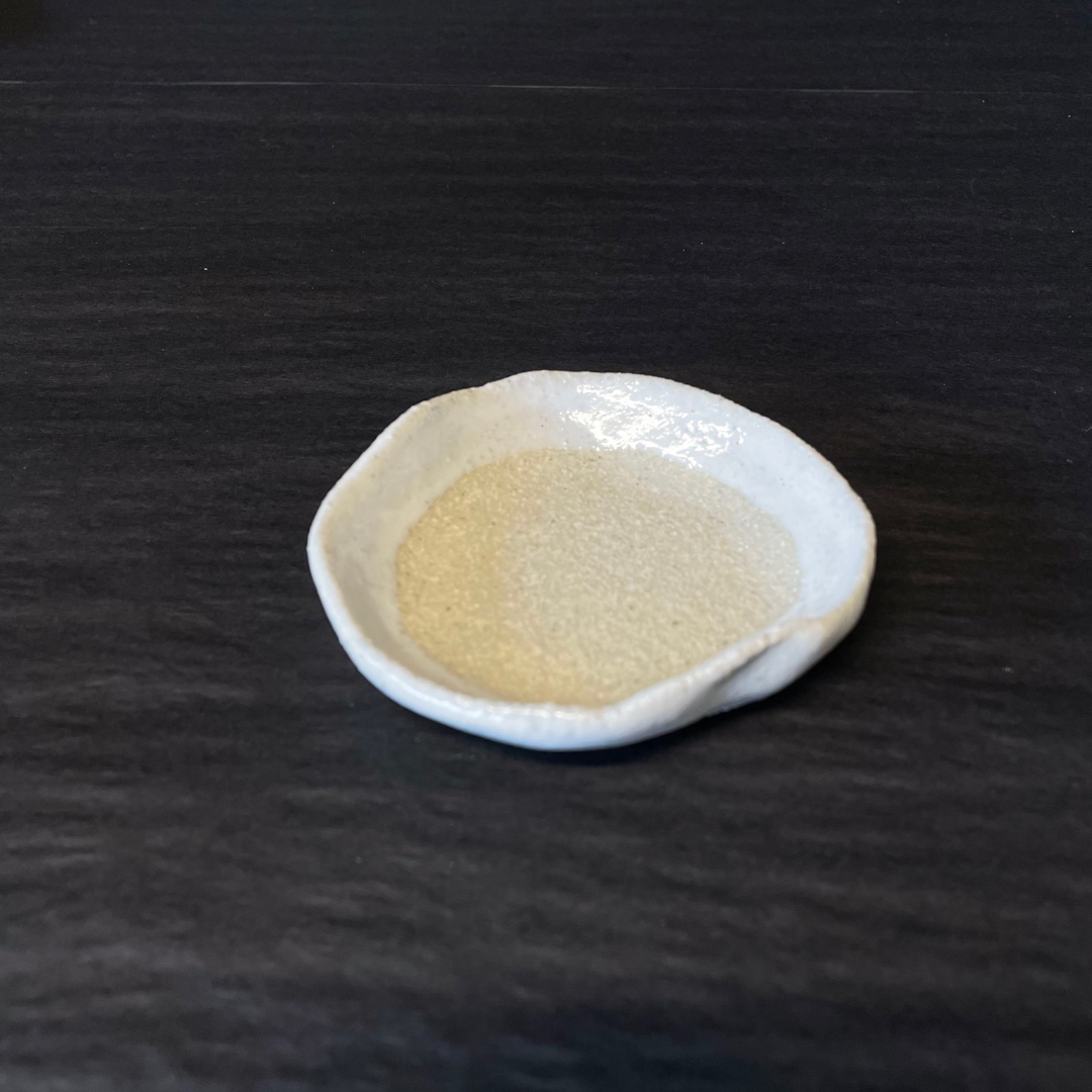 Lovinlife Co ByronBay - Handmade Signature Ceramics Range - Natural white clay dish finished with a milk glaze - Ceramic Tiny Dish D2 - Border pictured - available at LOVINLIFE Co Byron Bay for all your gifts, candles and interior decorating needs