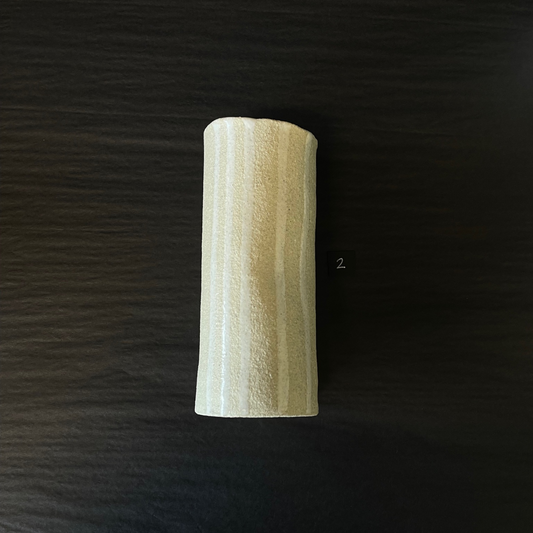 Lovinlife Co ByronBay - Handmade Signature Ceramics Range - Natural white clay vases finished with a ‘milk gloss’ hand painted glaze detail - The Stripe Series, Ceramic Vase V2 - Large Thin Triple Stripe pictured - available at LOVINLIFE Co Byron Bay for all your gifts, candles and interior decorating needs