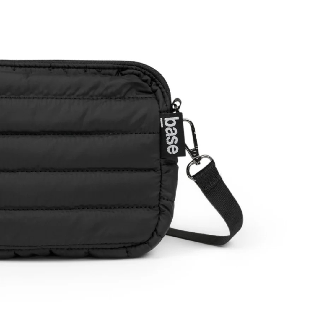 Mini Base Cloud Bag - a small crossbody bag in soft, cloud-like fabric - black bag pictured, close up - Stocked at LOVINLIFE Co Byron Bay for all your gifts, candles and interior decorating needs