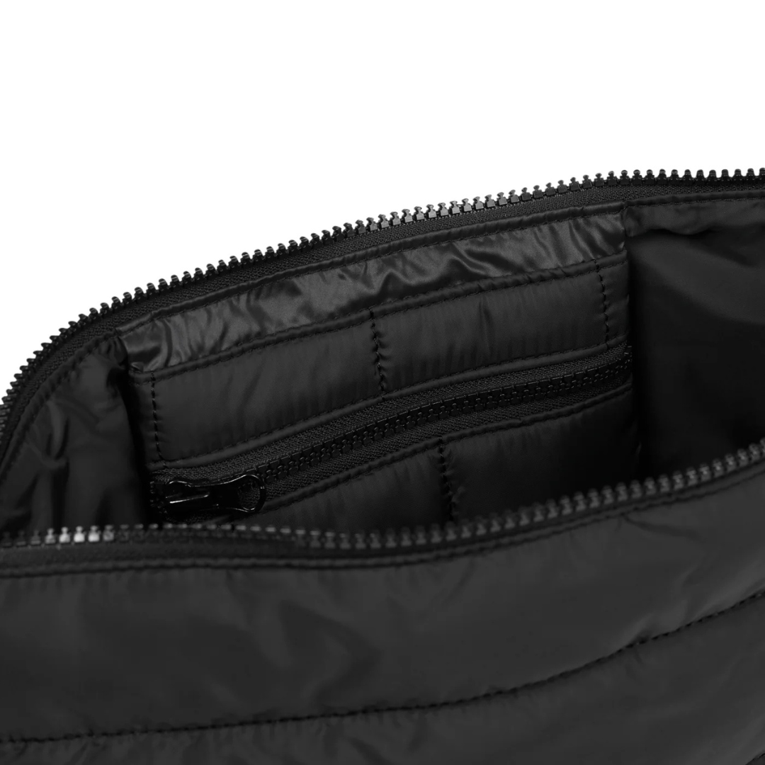 Stash Base Crossbody Bag - an everyday crossbody bag in soft, cloud-like fabric - inside of black bag pictured - Stocked at LOVINLIFE Co Byron Bay for all your gifts, candles and interior decorating needs