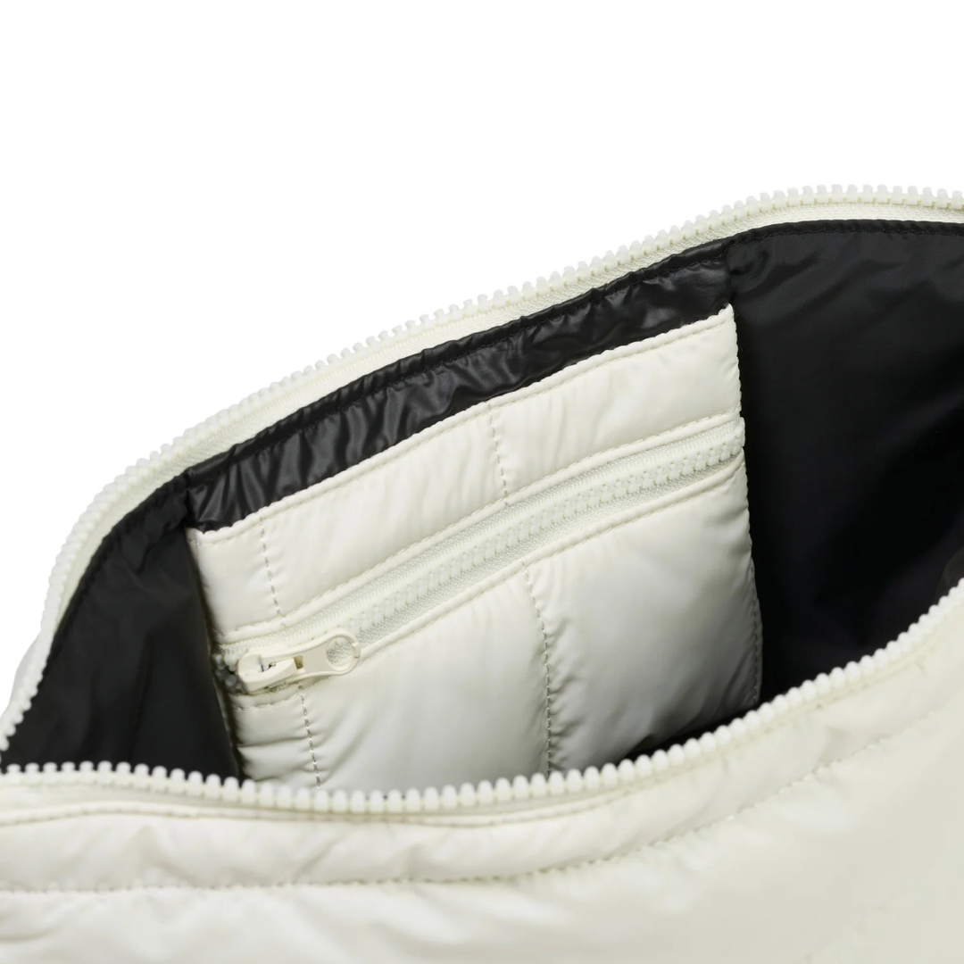 Stash Base Crossbody Bag - an everyday crossbody bag in soft, cloud-like fabric - inside of ecru white bag pictured - Stocked at LOVINLIFE Co Byron Bay for all your gifts, candles and interior decorating needs