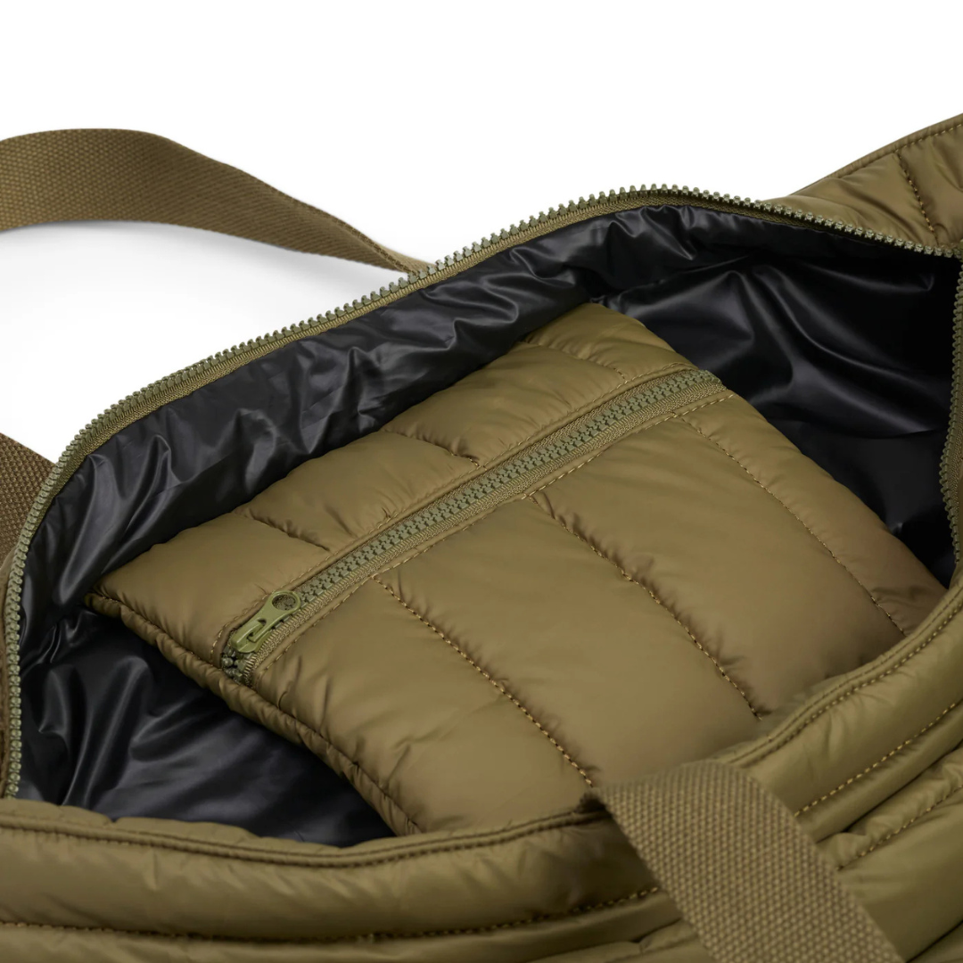 Take it Base Bag - A large soft-as-a-cloud shoulder bag for days on the go or weekends away - inside of Khaki bag pictured - Stocked at LOVINLIFE Co Byron Bay for all your gifts, candles and interior decorating needs
