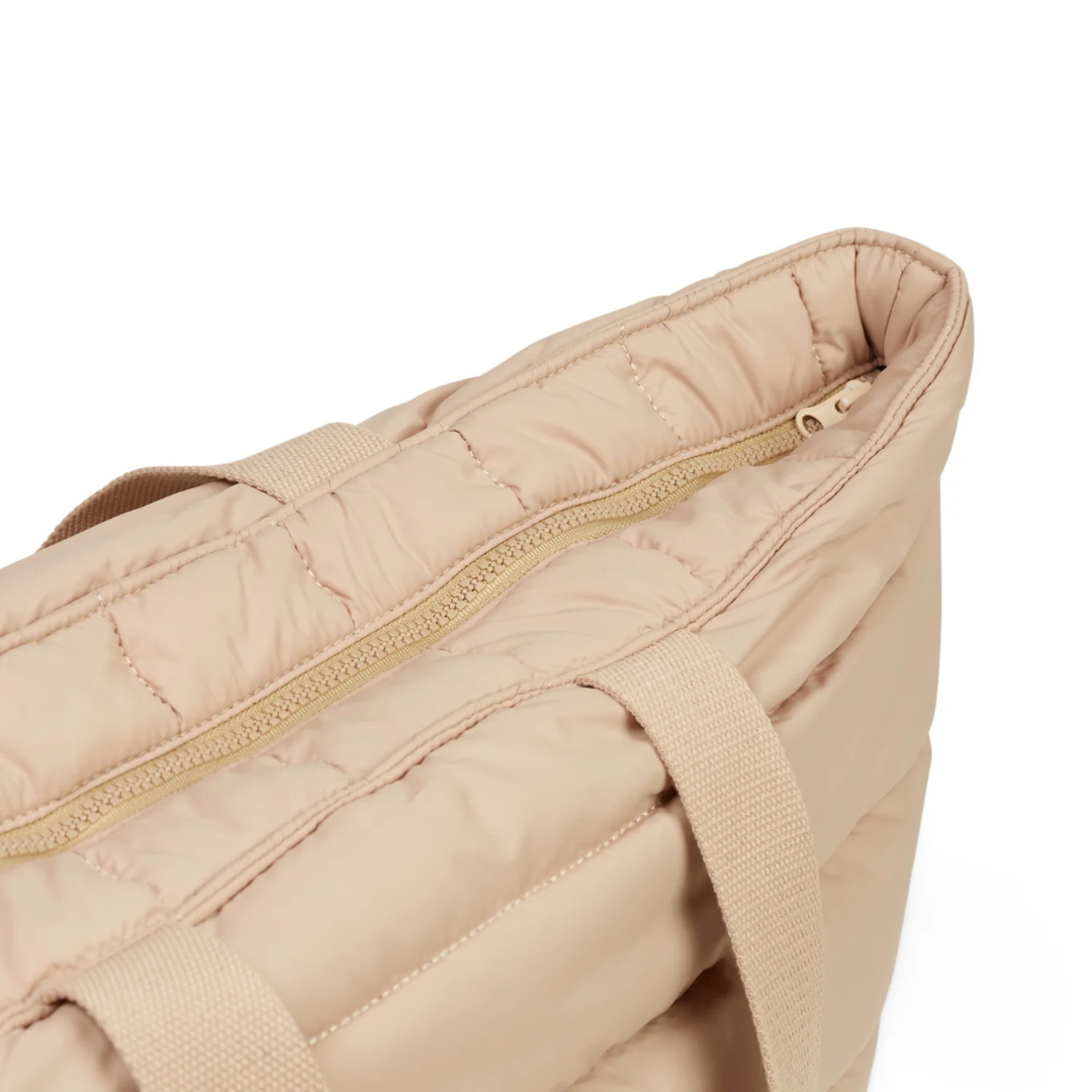 Take it Base Bag - A large soft-as-a-cloud shoulder bag for days on the go or weekends away - close up of zip on Sand bag pictured - Stocked at LOVINLIFE Co Byron Bay for all your gifts, candles and interior decorating needs