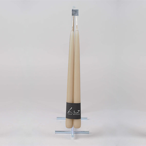 Taper Candle - Pair from Francalia in Moonstone, pictured on a white background - Stocked at LOVINLIFE Co Byron Bay for all your gifts, candles and interior decorating needs