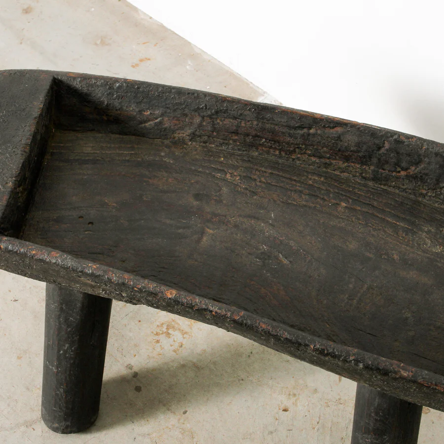 Indigo Love Vintage Indian Tray on Stand - top view - Crafted from reclaimed wood - Indian Storage Tray on legs - display stand or tray - Stocked at LOVINLIFE Co Byron Bay for all your gifts, candles and interior decorating needs