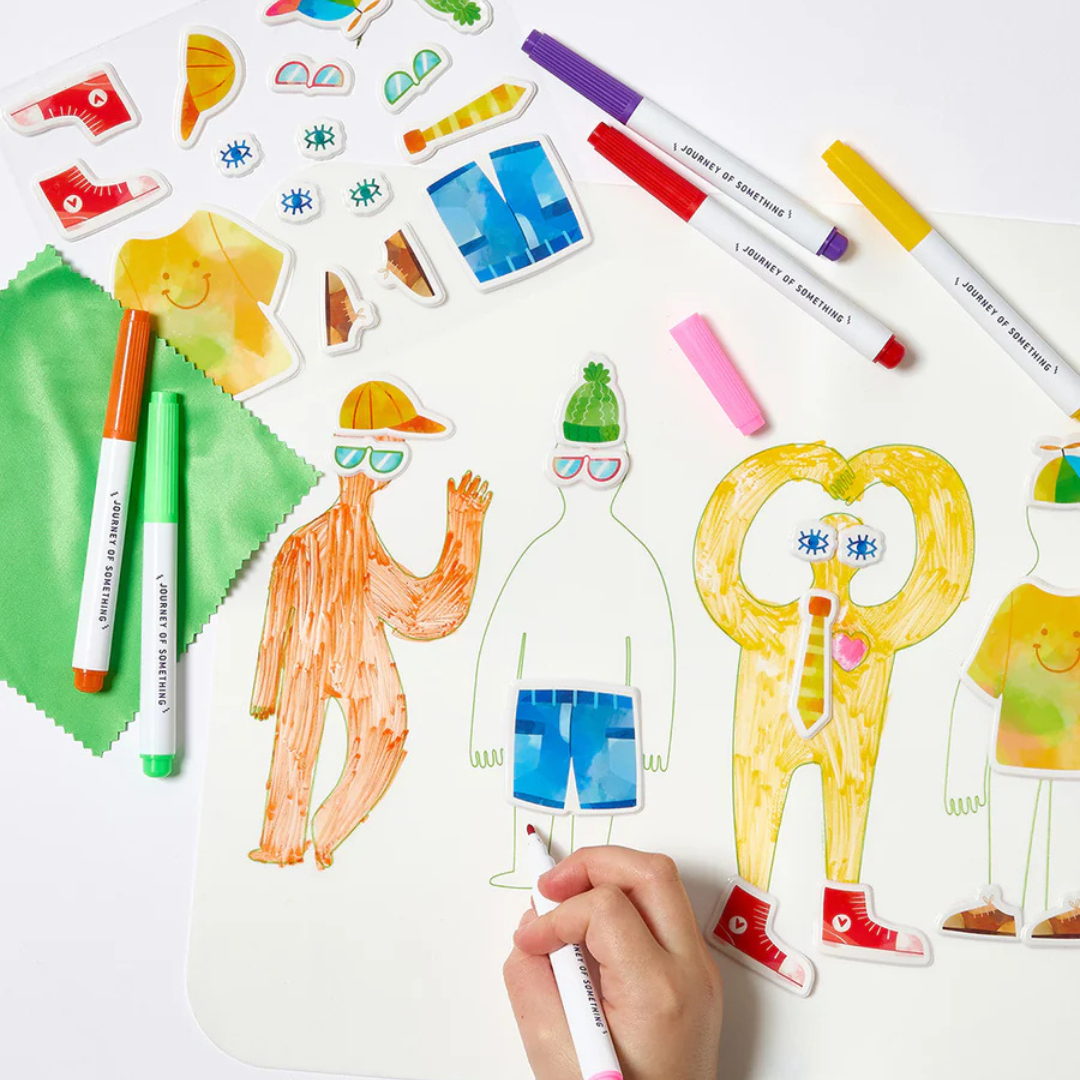 Wipeable Silicone Colouring Mat - FRIENDS - pictured being coloured in - Stocked at LOVINLIFE Co Byron Bay for all your gifts, candles and interior decorating needs