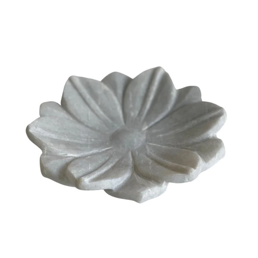 Barefoot Gypsy - White Marble Lotus Plates - Stocked at LOVINLIFE Co Byron Bay for all your gifts, candles and interior decorating needs