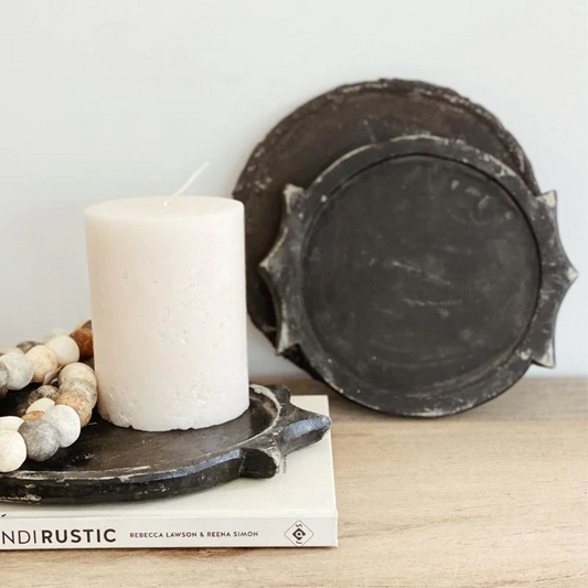 Vintage Stone Plates - Black