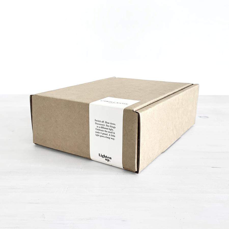 Candle Kiosk - Solid White Pillar Candles - set of 3 sizes in box - unscented - Stocked at LOVINLIFE Co Byron Bay for all your gifts, candles and interior decorating needs