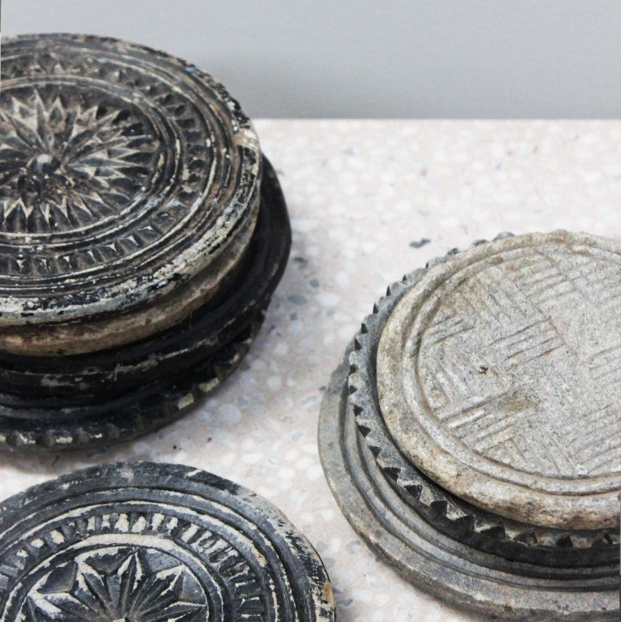 Vintage Carved Stone Plate - great as candle rests - Tabletop Candle Holders Stocked at LOVINLIFE Co Byron Bay for all your gifts, candles and interior decorating needs