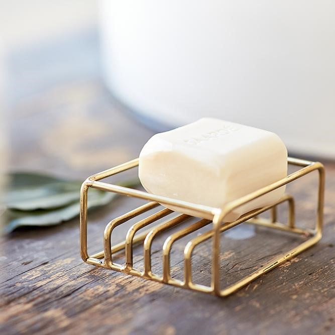 Lovinlife Co ByronBay – Saarde Almond Olive Oil Bar Soap – Almond Extract Perfume –pictured on metal soap dish - available at LOVINLIFE Co Byron Bay for all your gifts, candles and interior decorating needs