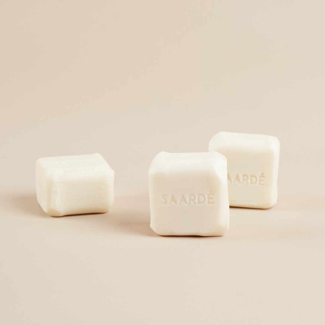 Lovinlife Co ByronBay – Saarde Hamam (Natural) Olive Oil Bar Soap – Lavender, Eucalyptus and Rosemary scent – multiple soap bars pictured on bench - available at LOVINLIFE Co Byron Bay for all your gifts, candles and interior decorating needs
