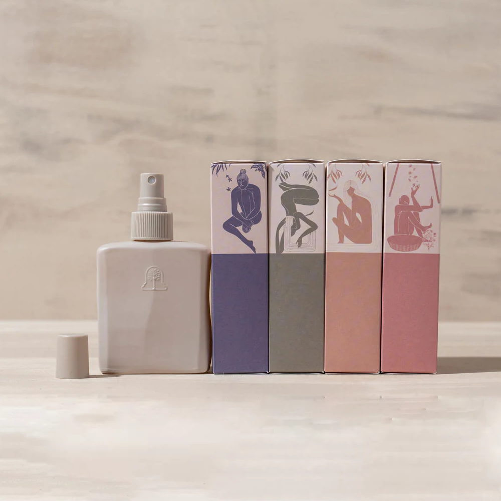 Saarde Room Spray range boxes lined up on side- Stocked at LOVINLIFE Co Byron Bay for all your gifts, candles and interior decorating needs