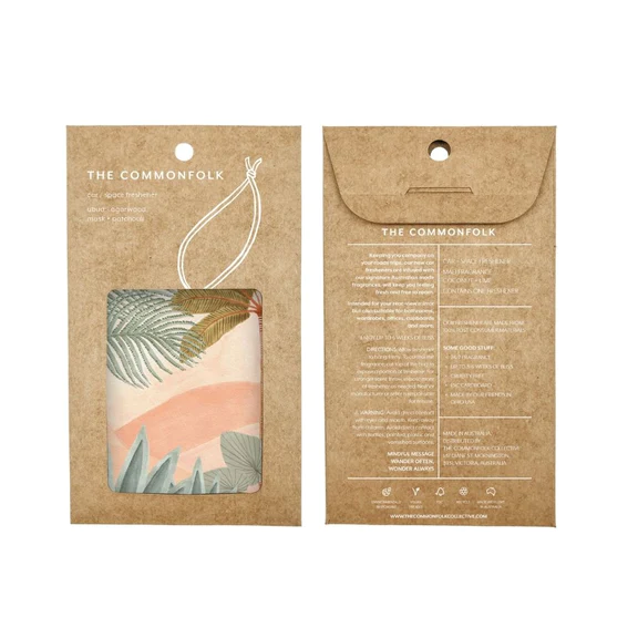 Air Freshener tags, in packaging - Made from 100% post-consumer materials - Ubud scent Elevate your spiritual side with the woodiness of Agarwood, and dreaminess of Musk and Patchouli, then be taken to the tranquil terraces of the Ubud hinterland - Stocked at LOVINLIFE Co Byron Bay for all your gifts, candles and interior decorating needs