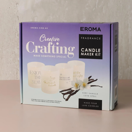 Candle Making Kit - Gratitude white with Silver by Eroma - front of kit box pictured - Stocked at LOVINLIFE Co Byron Bay for all your gifts, candles and interior decorating needs