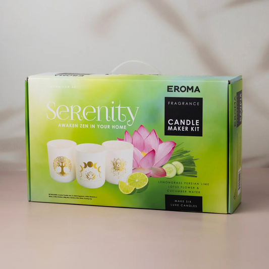 Candle Making Kit - Serenity White with Gold by Eroma - kit box pictured - Stocked at LOVINLIFE Co Byron Bay for all your gifts, candles and interior decorating needs