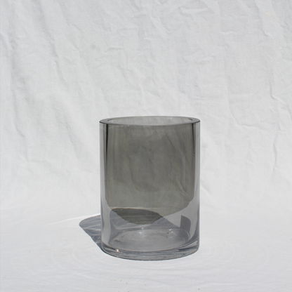 Cylinder Glass Candle Holder / Vase from Francalia in Lustre Black, pictured on a white background - Stocked at LOVINLIFE Co Byron Bay for all your gifts, candles and interior decorating needs