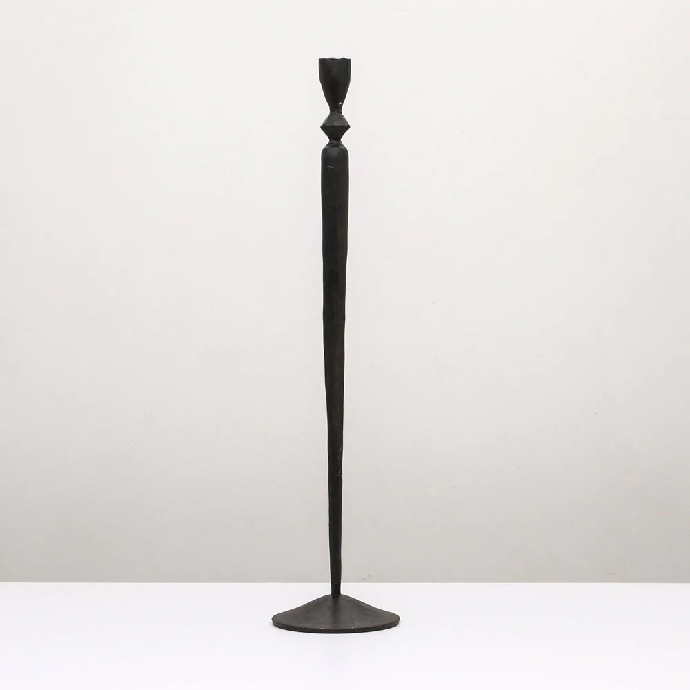 Indigo Love Grace Black Taper Candlestand - large, side view - Handcrafted from iron - Tabletop Candle Holders - Stocked at LOVINLIFE Co Byron Bay for all your gifts, candles and interior decorating needs