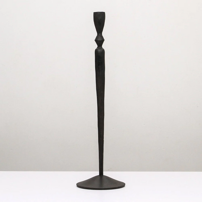 Indigo Love Grace Black Taper Candlestand - medium, side view - Handcrafted from iron - Tabletop Candle Holders - Stocked at LOVINLIFE Co Byron Bay for all your gifts, candles and interior decorating needs