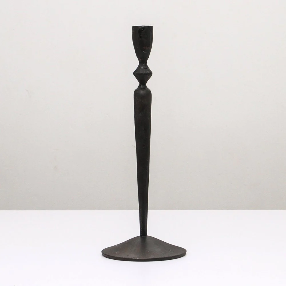 Indigo Love Grace Black Taper Candlestand - small, size view - Handcrafted from iron - Tabletop Candle Holders - Stocked at LOVINLIFE Co Byron Bay for all your gifts, candles and interior decorating needs
