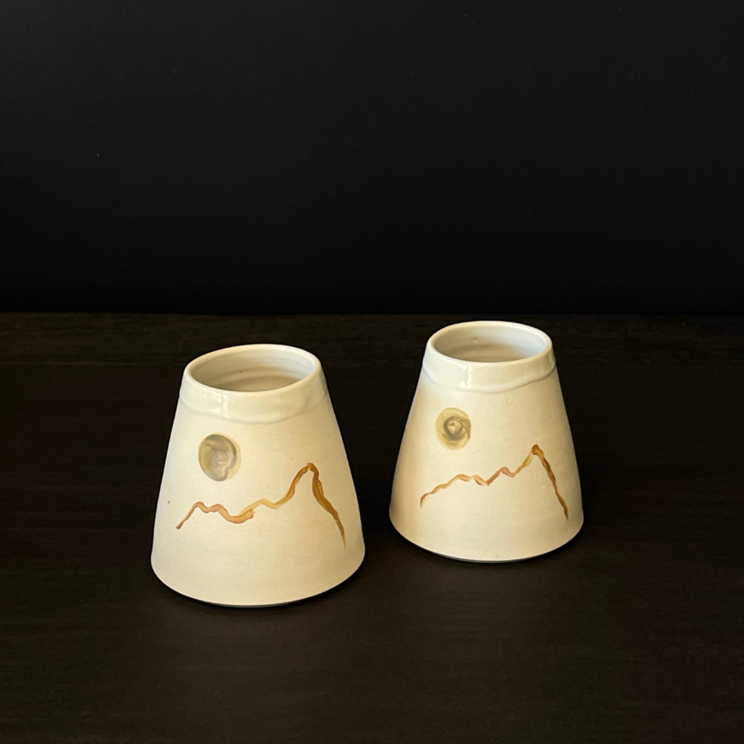 Lovinlife Co ByronBay - Handmade Ceramics Range - Carafe Series by MC STUDIO CERAMICS - Mediterranean ceramic white clay Cups pictured - available at LOVINLIFE Co Byron Bay for all your gifts, candles and interior decorating needs
