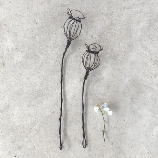 Twisted Wire Sprigs - Poppy, both sizes pictured as a flat lay - Stocked at LOVINLIFE Co Byron Bay for all your gifts, candles and interior decorating needs