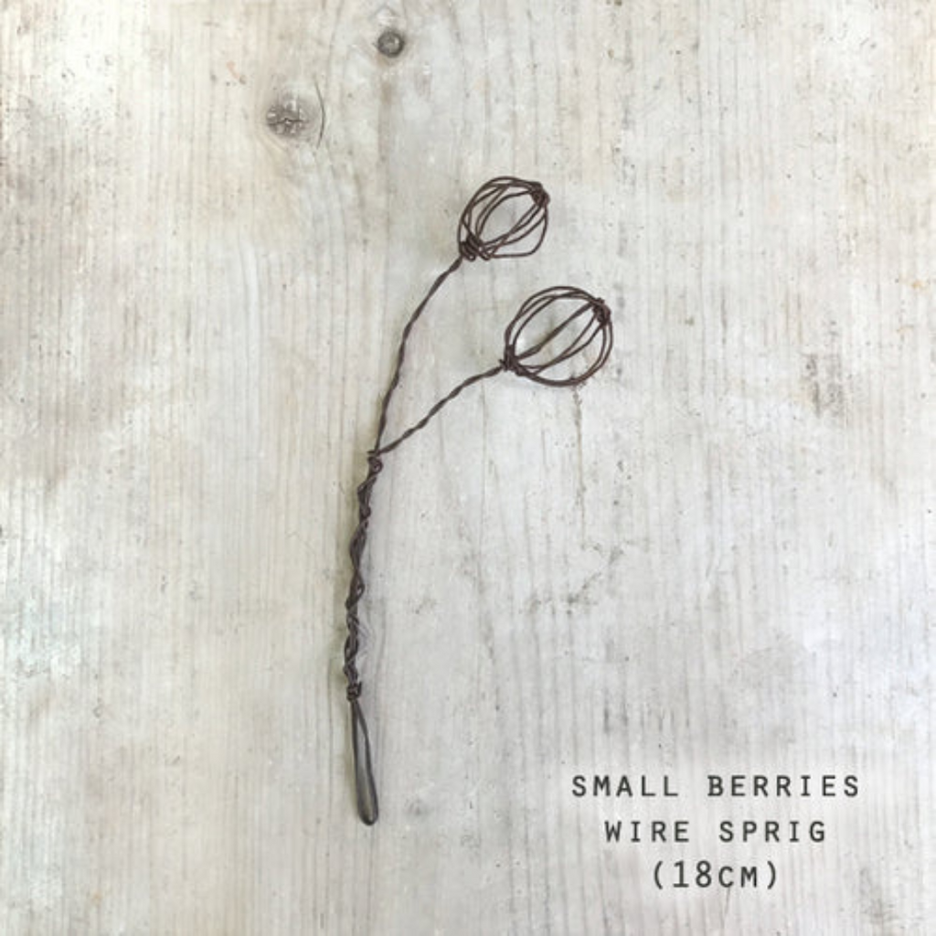 Twisted Wire Sprigs -Berries, small size pictured as a flat lay - Stocked at LOVINLIFE Co Byron Bay for all your gifts, candles and interior decorating needs