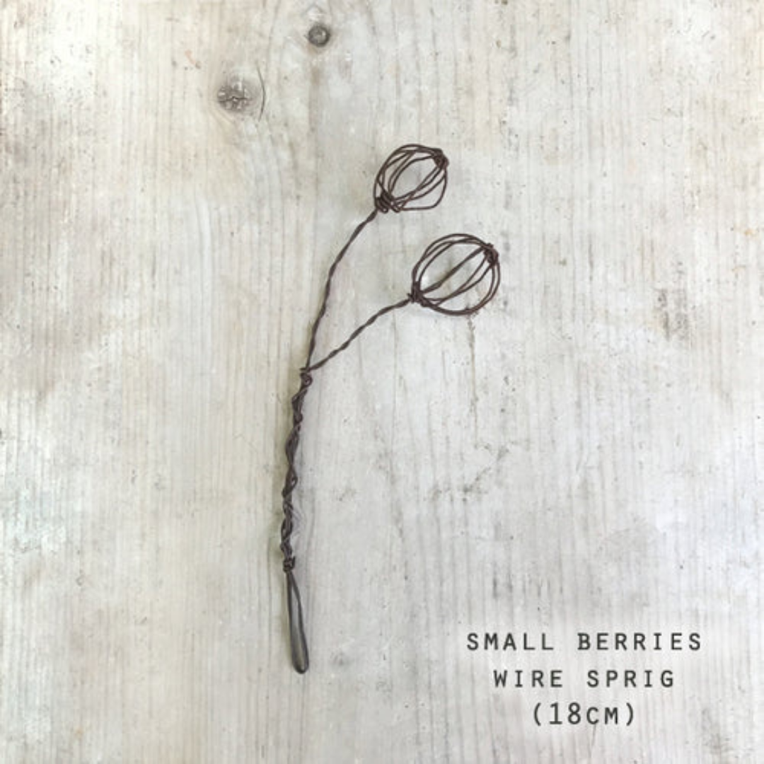 Twisted Wire Sprigs -Berries, small size pictured as a flat lay - Stocked at LOVINLIFE Co Byron Bay for all your gifts, candles and interior decorating needs