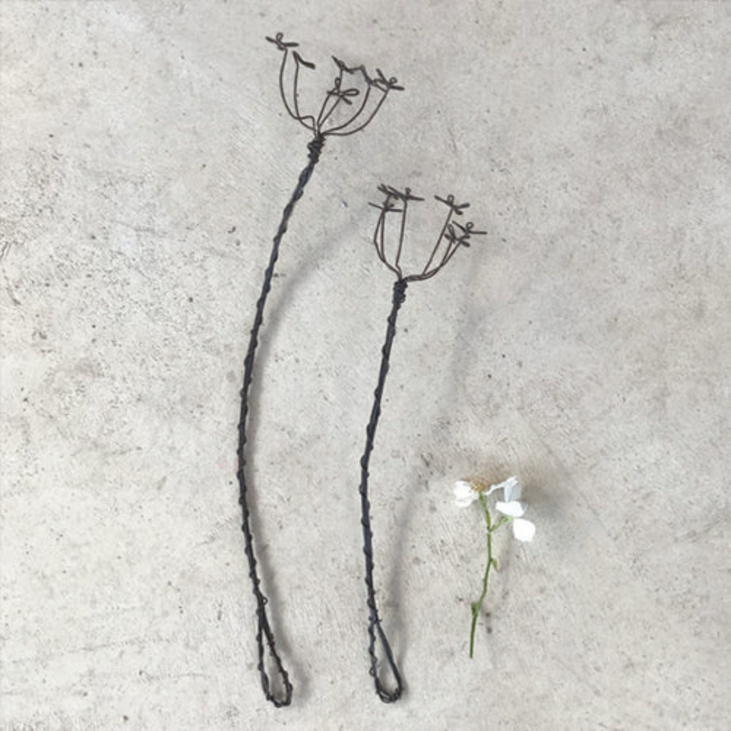 Twisted Wire Sprigs - Cow Parsley, both sizes pictured as a flat lay - Stocked at LOVINLIFE Co Byron Bay for all your gifts, candles and interior decorating needs