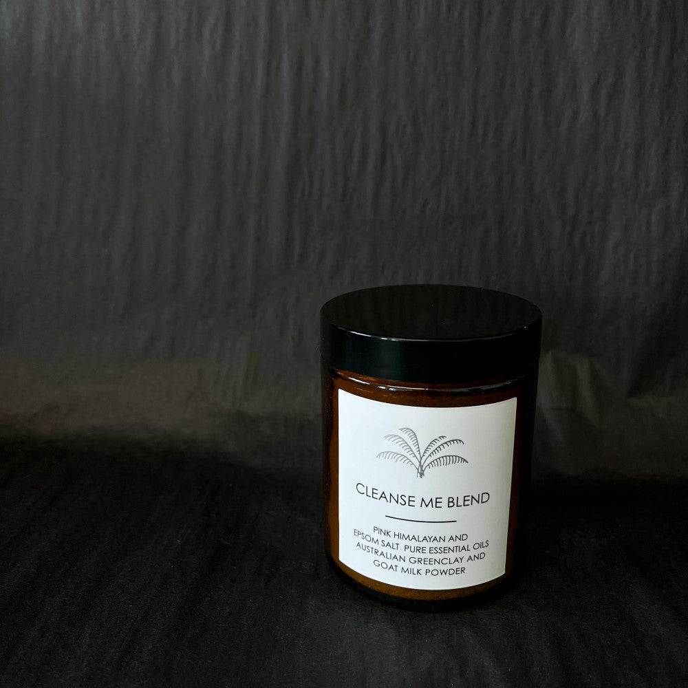 Lovinlife Co ByronBay - Signature Bath Salts and Candles Range, also available for wholesale - Cleanse Me Blend, small Jar of Bath Salts pictured with lid on - available at LOVINLIFE Co Byron Bay for all your gifts, candles and interior decorating needs