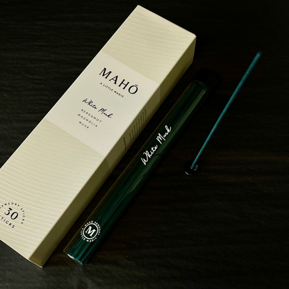 Incense Sticks - White Musk by MAHO Sensory with scent profile featuring a crisp Citrus and Bergamot blend before dancing into a spicy Floral - available at LOVINLIFE Co Byron Bay for all your gifts, candles and interior decorating needs