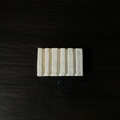 Lovinlife Co ByronBay - Handmade Signature Ceramics Range - Ribbed Soap Dishes finished with a white and tiny gold speckle gloss glaze - S1 pictured from above - available at LOVINLIFE Co Byron Bay for all your gifts, candles and interior decorating needs