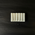 Lovinlife Co ByronBay - Handmade Signature Ceramics Range - Ribbed Soap Dishes finished with a matt milky white glaze - S3 pictured from above - available at LOVINLIFE Co Byron Bay for all your gifts, candles and interior decorating needs