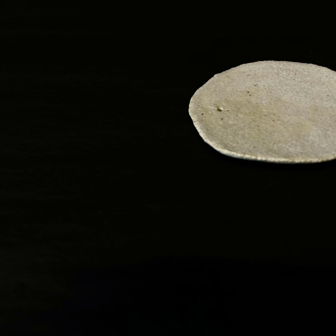 Lovinlife Co ByronBay – handmade Ceramic Half Moon Incense Holder with a flat surface these delicate pieces are effortlessly simple and appear to be floating – pictured as a close up - available at LOVINLIFE Co Byron Bay for all your gifts, candles and interior decorating needs