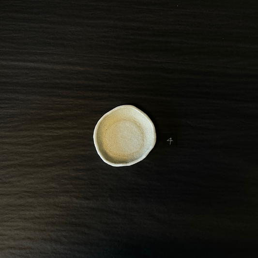 Lovinlife Co ByronBay - Handmade Signature Ceramics Range - Natural white clay dish finished with a milk glaze - Ceramic Tiny Dish D4 - Dot Circle pictured - available at LOVINLIFE Co Byron Bay for all your gifts, candles and interior decorating needs