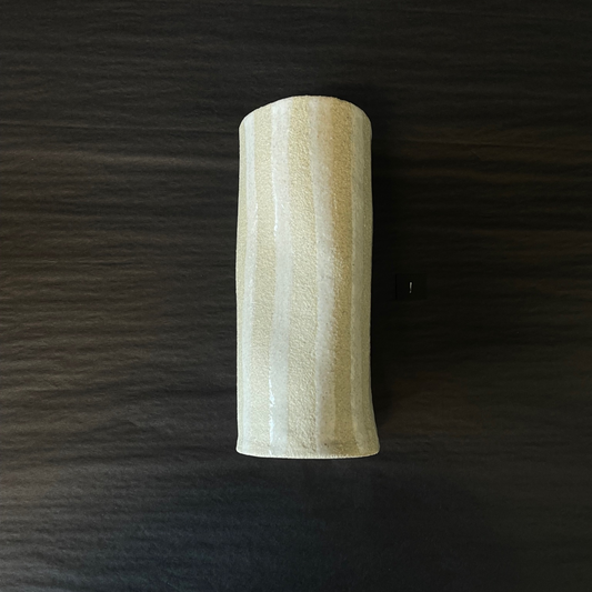 Lovinlife Co ByronBay - Handmade Signature Ceramics Range - Natural white clay vases finished with a ‘milk gloss’ hand painted glaze detail - The Stripe Series, Ceramic Vase V1 - Large Even Stripe pictured - available at LOVINLIFE Co Byron Bay for all your gifts, candles and interior decorating needs