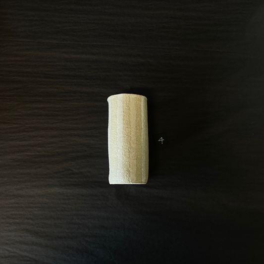 Lovinlife Co ByronBay - Handmade Signature Ceramics Range - Natural white clay vases finished with a ‘milk gloss’ hand painted glaze detail - The Stripe Series, Ceramic Vase V4 - Small Skinny pictured - available at LOVINLIFE Co Byron Bay for all your gifts, candles and interior decorating needs