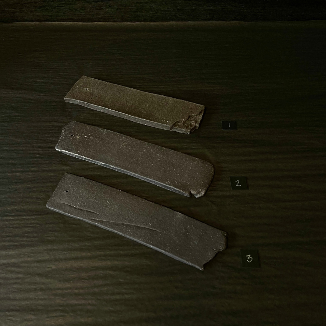 Lovinlife Co ByronBay - Handmade Signature Ceramics Range - Dark Matter Slab Series, matt black stone finish clay pieces - Long Slab Incense Holders, 3 pictured - available at LOVINLIFE Co Byron Bay for all your gifts, candles and interior decorating needs