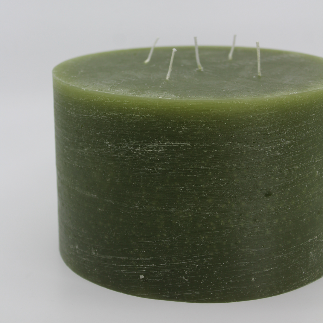 ‘Multi Wick’ Concrete Finish Pillar Candle from Francalia in Khaki, pictured on a white background - Stocked at LOVINLIFE Co Byron Bay for all your gifts, candles and interior decorating needs