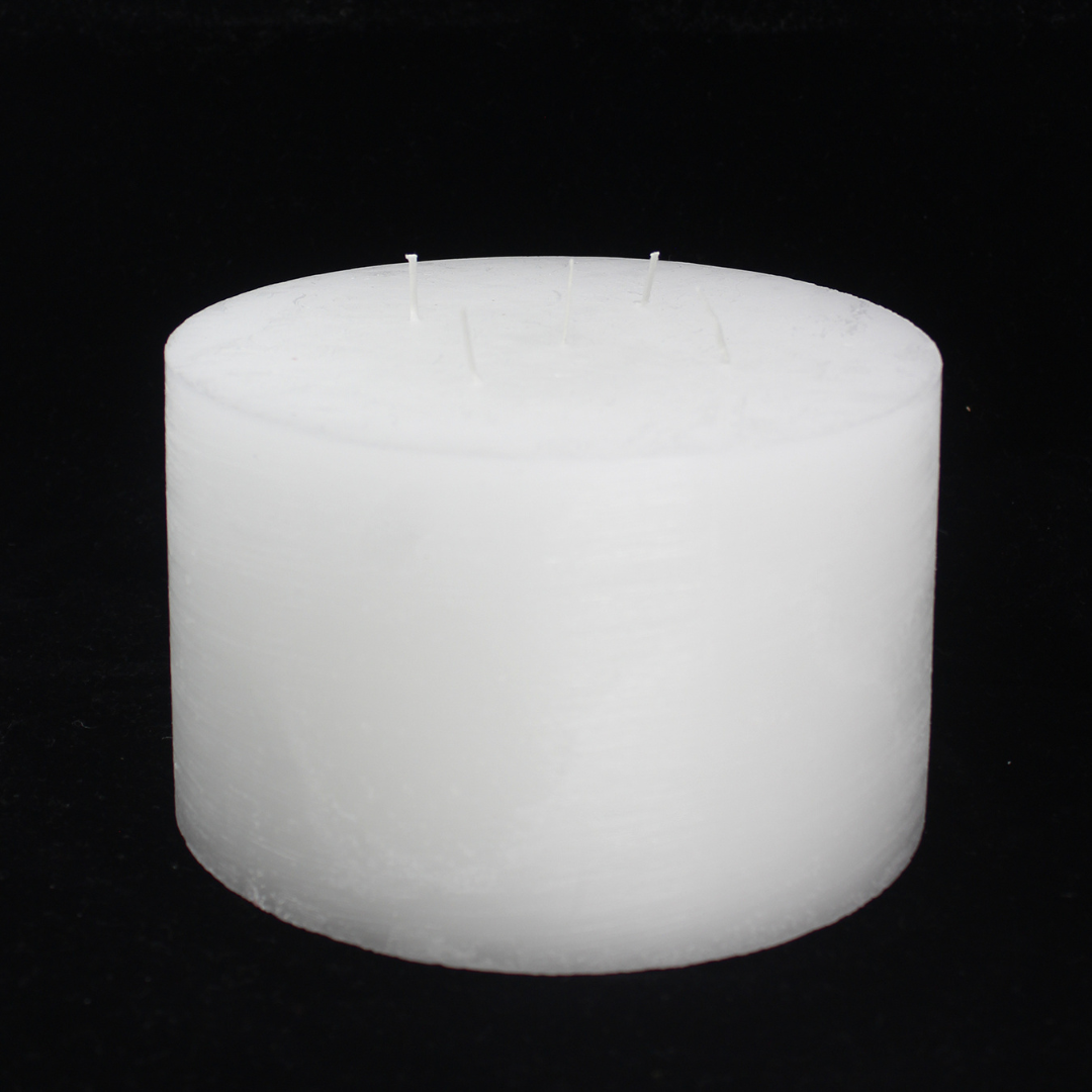 ‘Multi Wick’ Concrete Finish Pillar Candle from Francalia in white, pictured on a white background - Stocked at LOVINLIFE Co Byron Bay for all your gifts, candles and interior decorating needs