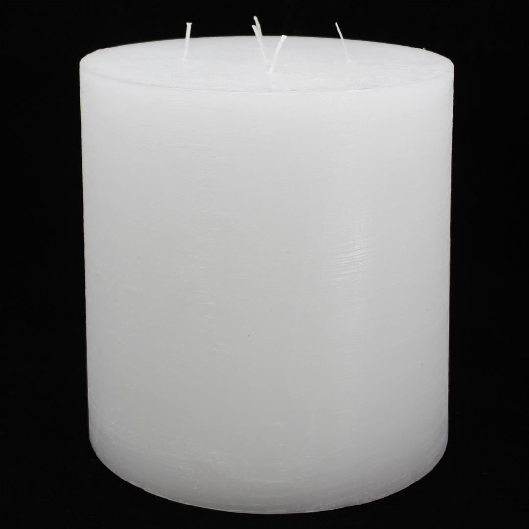 ‘Multi Wick’ Concrete Finish Pillar Candle from Francalia in white, pictured on a white background - Stocked at LOVINLIFE Co Byron Bay for all your gifts, candles and interior decorating needs