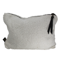 Travel Pouch - The Softee - made from cotton-boucle fabric, available in White, Tabac and Khaki/Olive – White pictured - Stocked at LOVINLIFE Co Byron Bay for all your gifts, candles, homewares and interior decorating needs